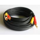 SVideo Cable 4Pin MiniDin Male to Male 25FT Dual RCA Audio