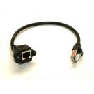 Panel Mount Cat5E Black 30CM 12Inch Ethernet Cable 1FT